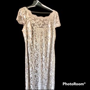 Calvin Klein short sleeved lace sequin gown. Size 12